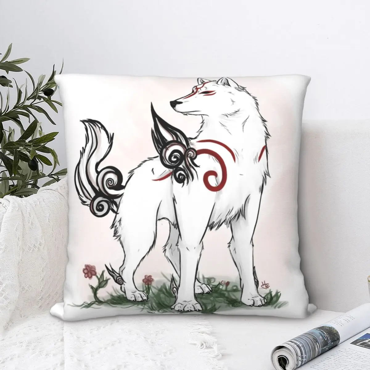 Чехол-Подушка Amaterasu чехол с волчьими Волками животными дакимакура блестящий