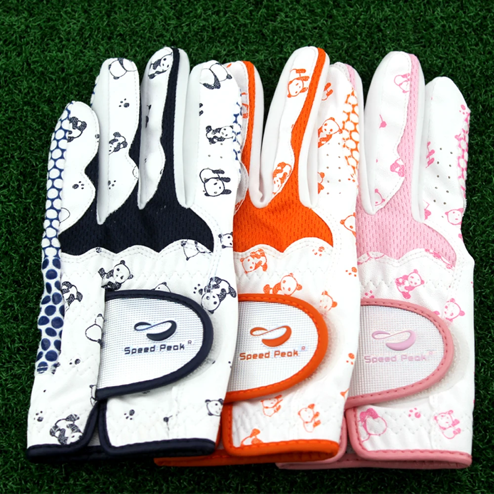 1Pair Women's Golf Soft Gloves Left Hand Right  PU  Leather   Non Slip Breathable Glove Palm Protection,All Weather Grip Rain