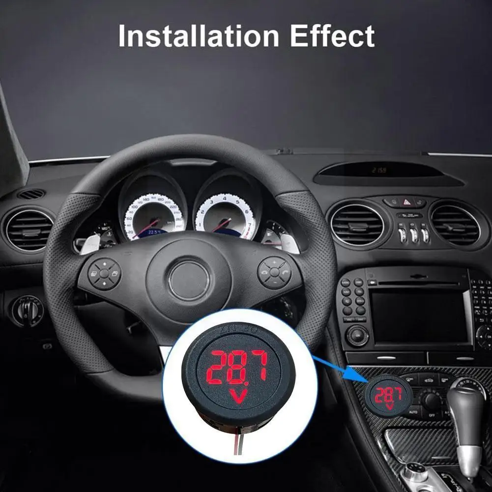 

Voltmeter Car Motorcycle LED Panel Digital Voltmeter Display Volt Two-wire DC Voltmeter Tester 4-100Voltage Meter Voltage M E2J0