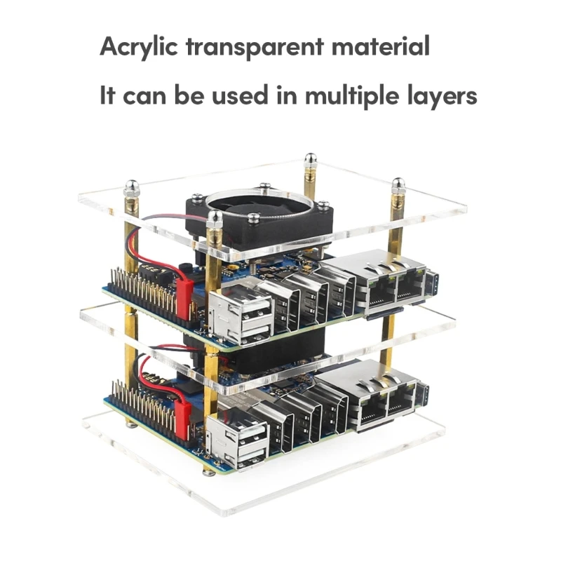 Прозрачный чехол для OrangePi 5 акриловый многослойный корпус