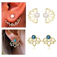 korean elegant hollow out lotus leaf drop earrings for women fashion crystal rhinestone dangle earrings party jewelry gifts 2022