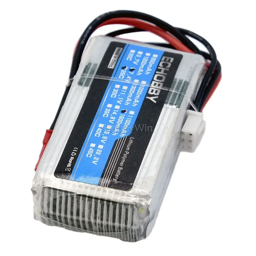 7 4 В 2S 1500 мАч 25C Литий-полимерный аккумулятор JST штекер для радиоуправляемого