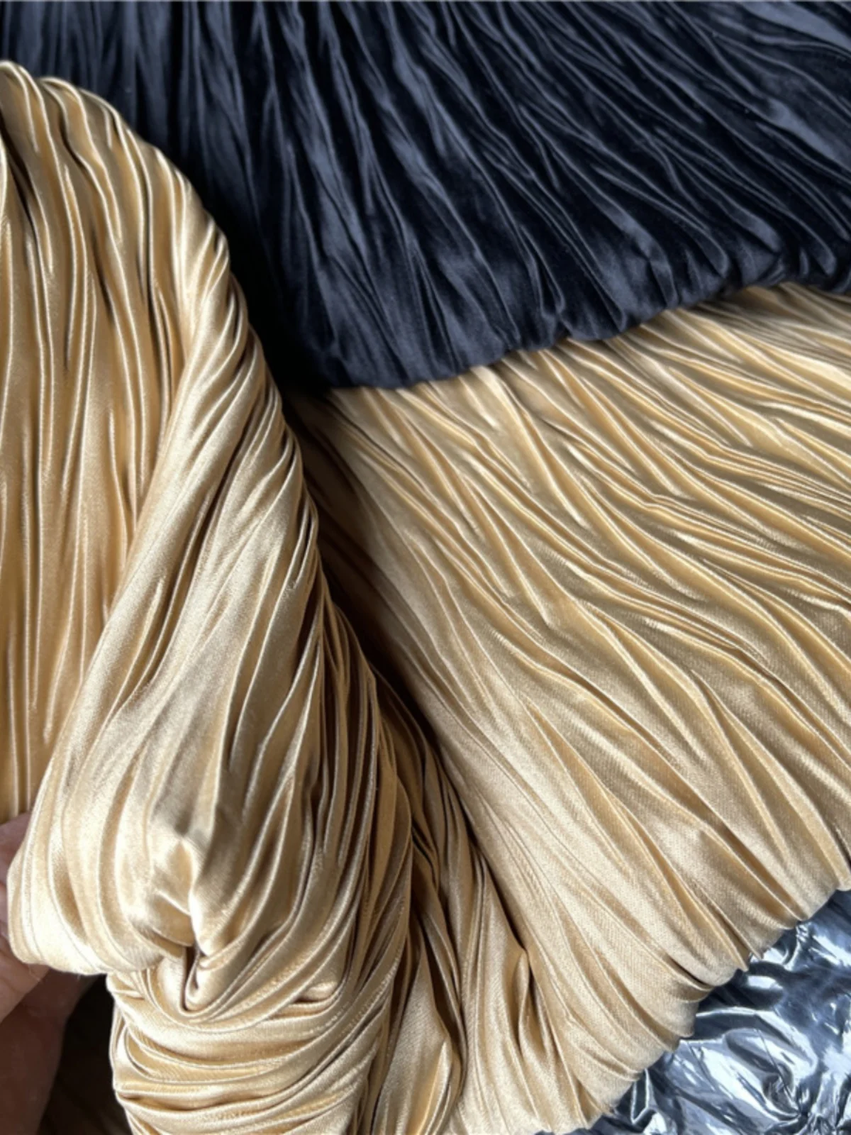 Чистый черный узор из рыбьей кости мятый морщинистый орган модная