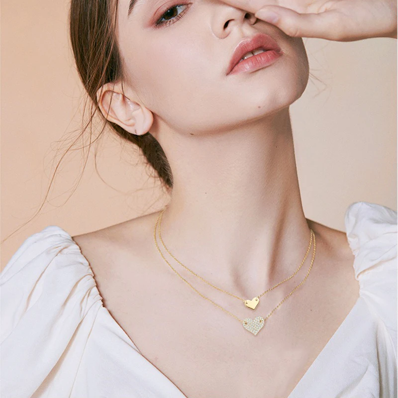 Nabest женское ожерелье из стерлингового серебра 925 пробы с двойным сердцем подарок