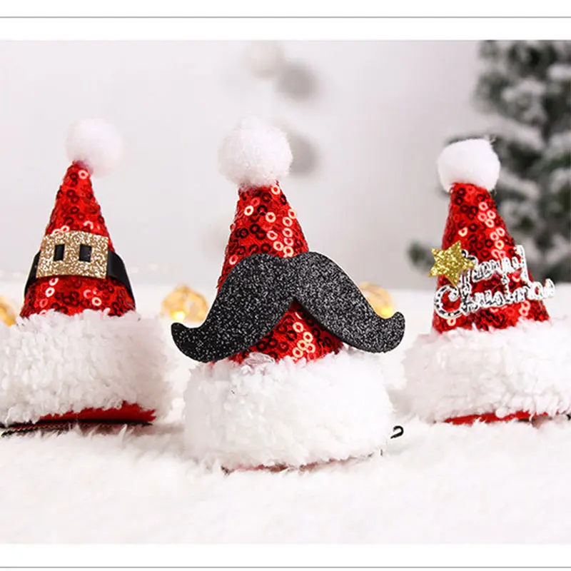 

Christmas Adult Children Hair Clip Santa Claus Antler Hairpin Clip Christmas Hat Gift Cute Hair Clip Christmas Craft Supplies