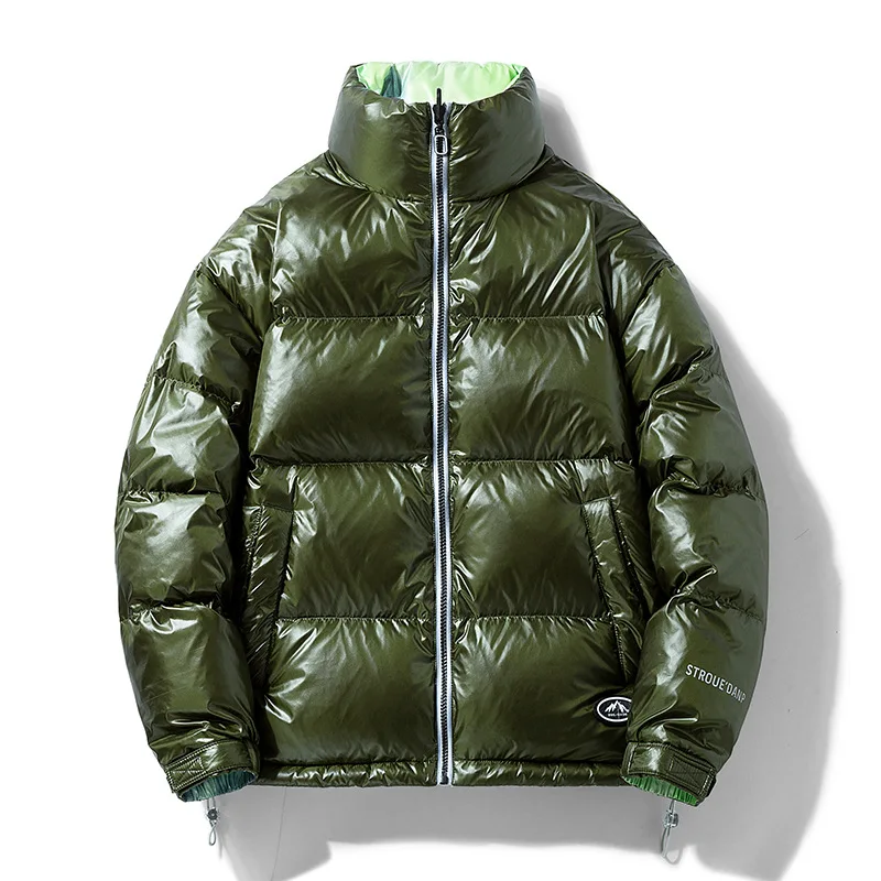 Autumn  winter new double-sided wear, lovers down jacket men and women's fashion trend cotton suit stand collar bread suit men