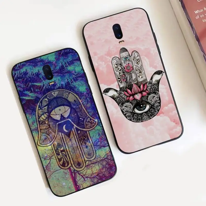 

Hamsa Hand of Fatima Phone Case For Oppo Reno Realme C3 6Pro Cover For vivo Y91C Y17 Y19 Funda Capa