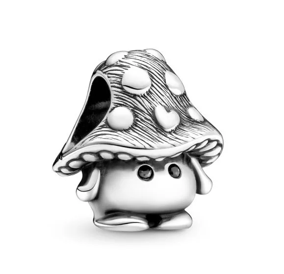 

Authentic 925 Sterling Silver Moments Cute Mushroom Charm Bead Fit Pandora Women Bracelet & Necklace DIY Jewelry