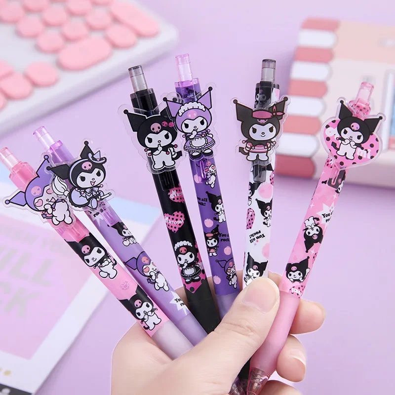 

New Kawaii Sanrioed Anime Cartoon series Kuromi Press gel pen Cute press pen Student study stationery Student gift Girl heart