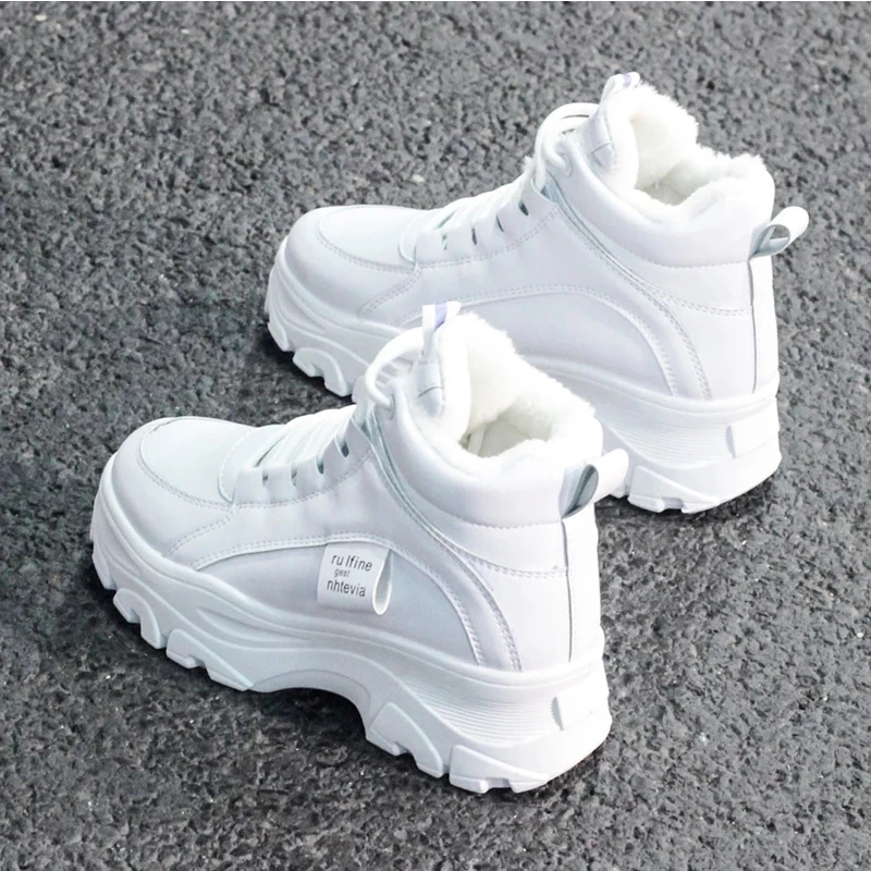 

Women's Casual Sneakers Winter Plush Fur Warm Women Shoes Woman Fashion Flat Platform Shoes Female Vucanized Shoes Plus Size