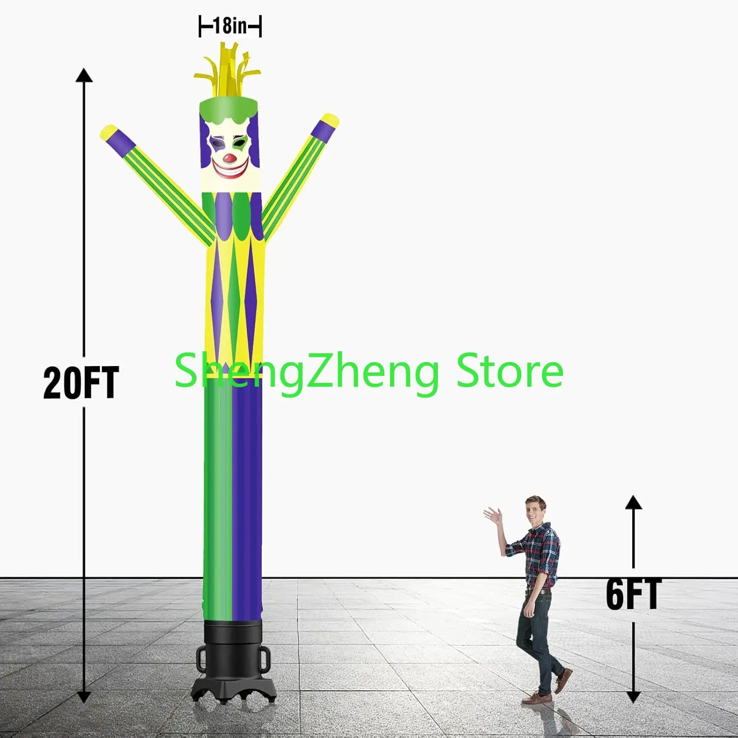1 шт. высота 20 футов надувная трубка для мужчин Марди Гра шут/клоун дурачный