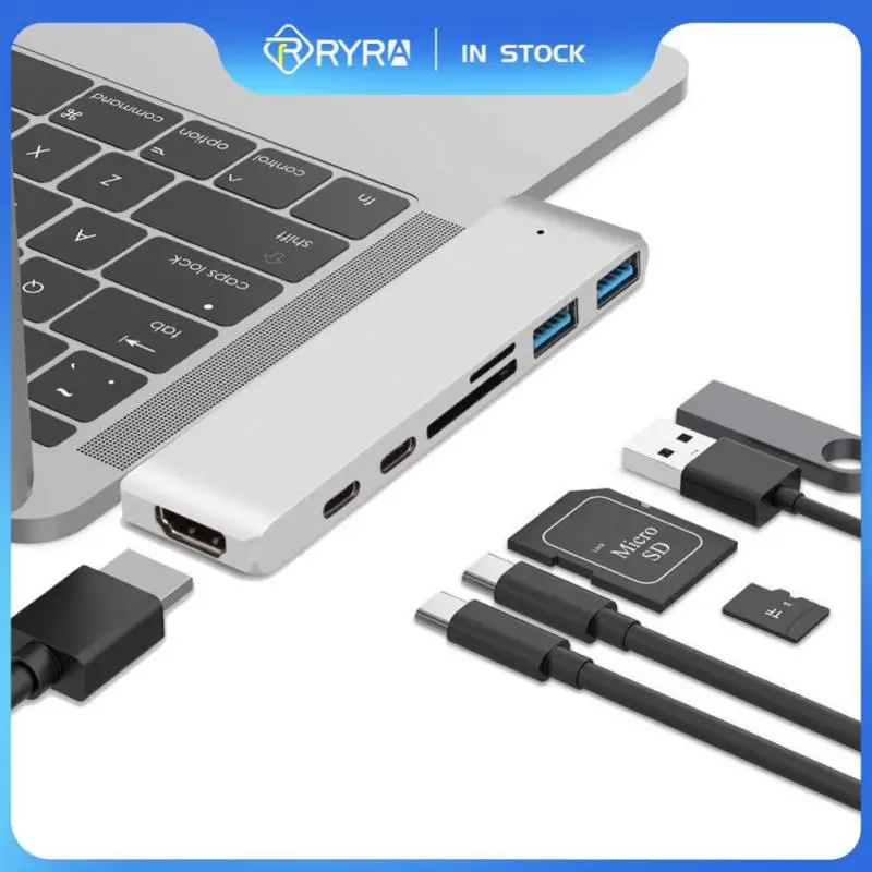 

RYRA Protable 7 In 1 USB C 3.1 Type C Hub Adapter PD SD/TF Card Reader HDMI 4K Thunderbolt 3 Mac Book Pro16 17 18 Macbook Air 18