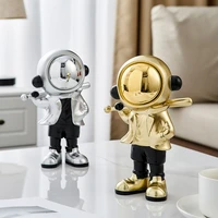 creative electroplating astronaut sculpture ornaments modern home living room decoration figurines for interior desk accessories