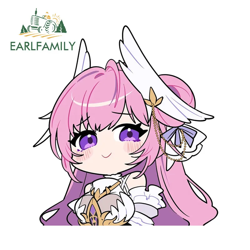 EARLFAMILY 13 см x 12 кавайные автомобильные наклейки Nikke Dorothy Chibi с розовыми волосами