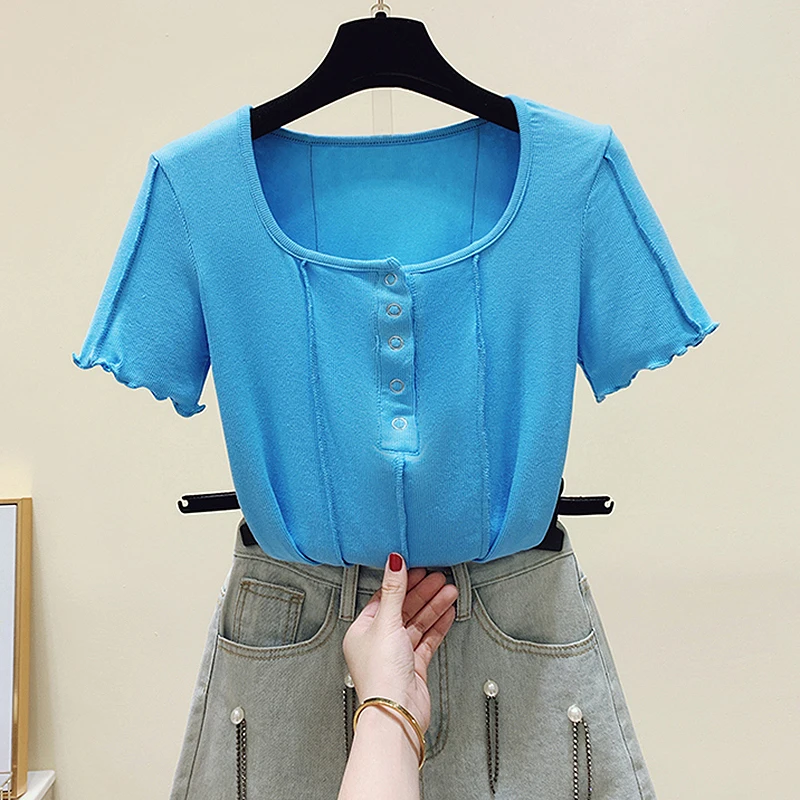 

Футболка женская летняя хлопковая, белая, 2022