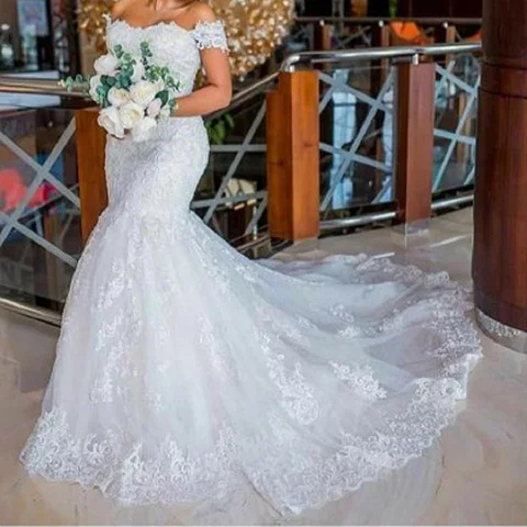 Women's Sweetheart Wedding Dress Plus Size Lace Up Bridal Gowns Luxury Lace Embroidery Mermaid Wedding Dresses Custom Made