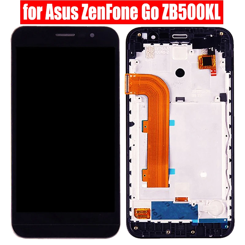 Original For Asus ZenFone Go ZB500KL LCD Display Module Pantalla X00AD Digitizer Assembly Touch Panel ZB500KL LCD Screen Frame