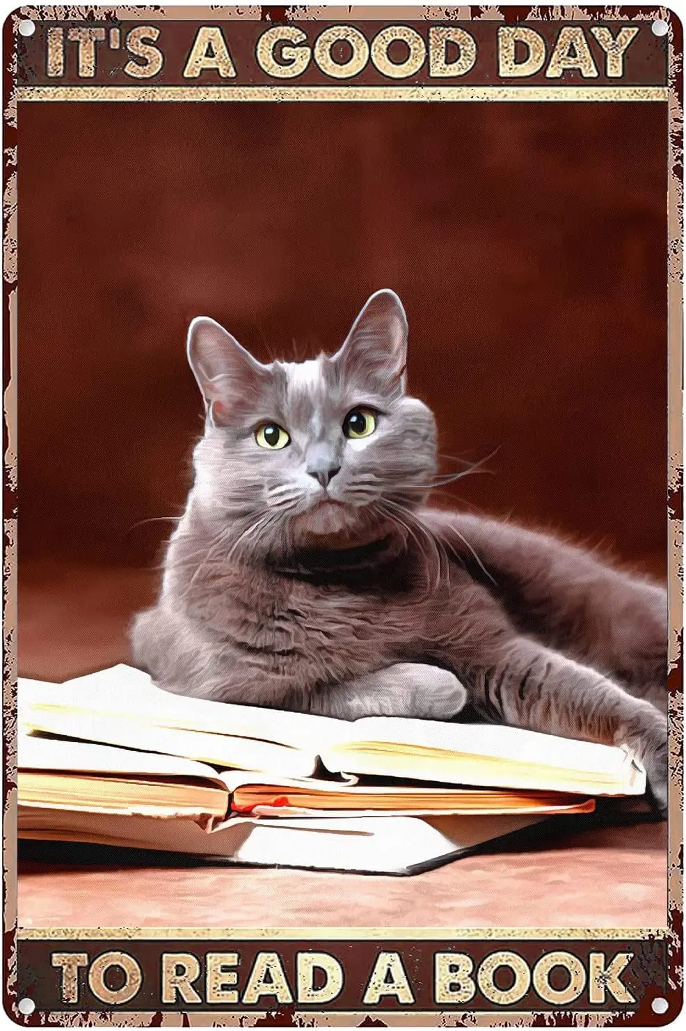 

Металлический жестяной знак, это хороший день, чтобы читать книгу, алюминиевый винтажный знак, жестяной знак в стиле ретро для дома, сада, офиса, Настенный декор