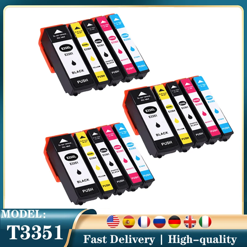

Compatible EPSON 33XL 33 Ink Cartridge For T3351 T3361 Expression Premium XP 530 540 630 640 635 645 830 900 Printer