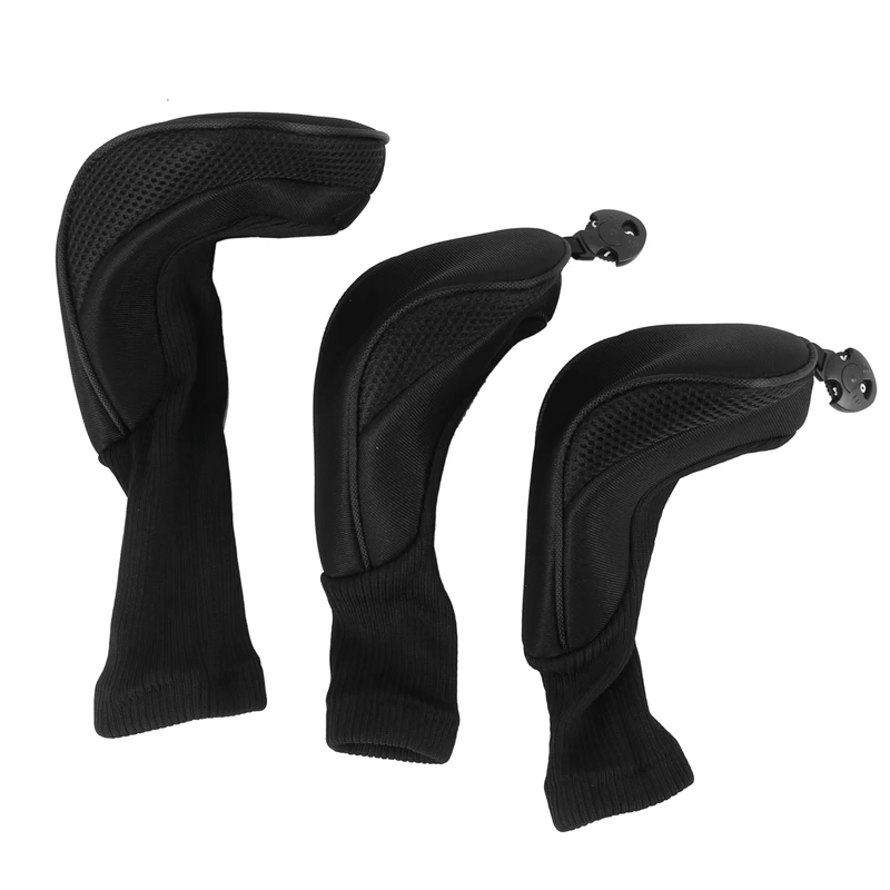 

Black Golf Head Covers Driver 1 3 5 Fairway Woods Headcovers For Golf Club Fits All Fairway And Driver Clubs 9Pcs