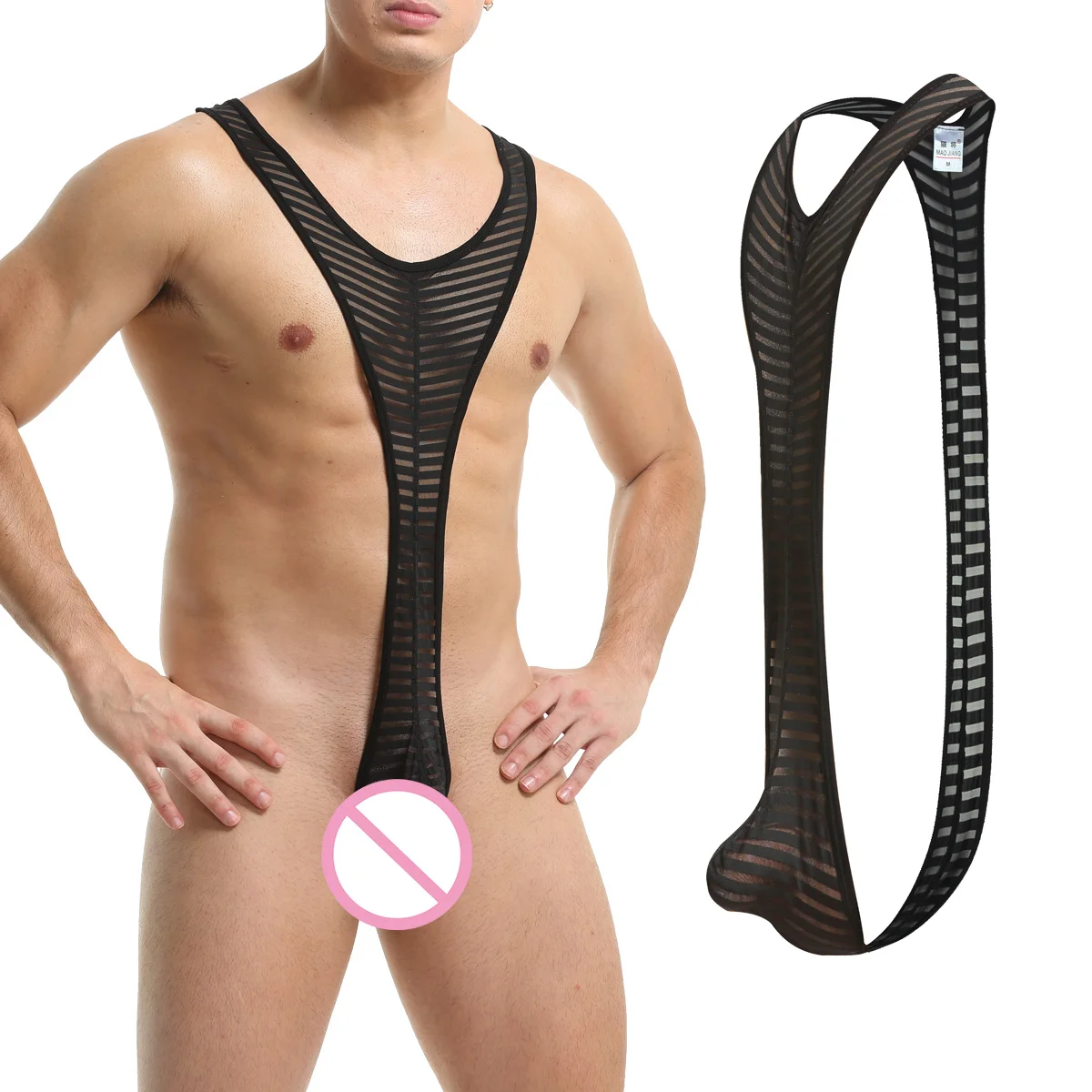 

Sexy Men Underwear Jumpsuits One-Piece Bodysuit Wrestling Singlets Belt Leotard See Through Undershirt Jockstrap Thong G-string