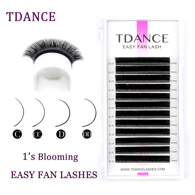 TDANCE Easy Fan Lashes Faux Mink Eyelash Extension Fast Bloom Austomatic Flowering Self-Making Volume Soft Natural Makeup Beauty 1