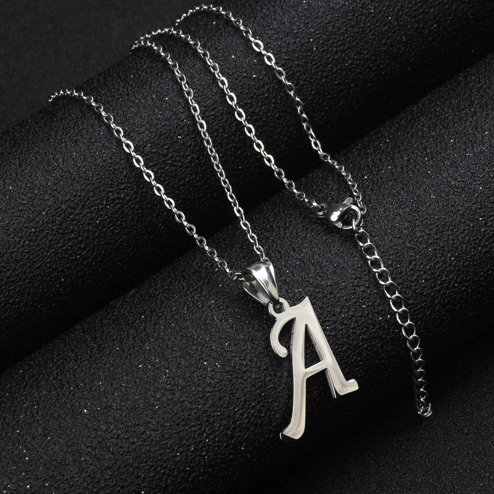 

A - Letter Pendant Necklaces 45/50/55/60CM Stainless Steel Chains Choker Necklace Women Glamour Jewelry Do Not FADE