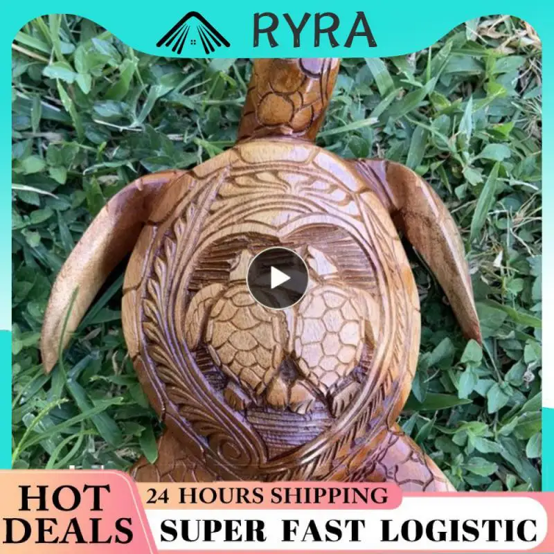 

5/8/10PCS Sea Turtle Tortoise Turtle Statue Wooden Hawaiian Turtle Crafts Ornaments Simulation Tortoise Statues Home Decor