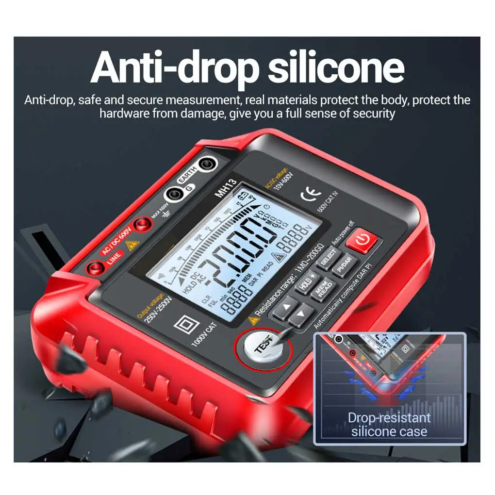 

Digital Meters Tester Resistance Voltage Megohmmeter Display Detect