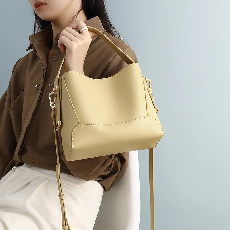 

Bucket Bags For Women 2022 Genuine Leather Fashion Soft Handbags Classic Female Shoulder Bag New High Quality Crossbody Bag