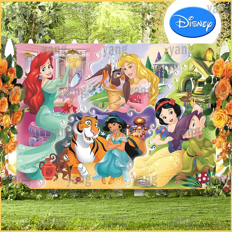 Colorful Free Customize Outdoor Wedding Disney Backdrop Birthday Party Aladdin Snow White Girls Princess Background Baby Shower