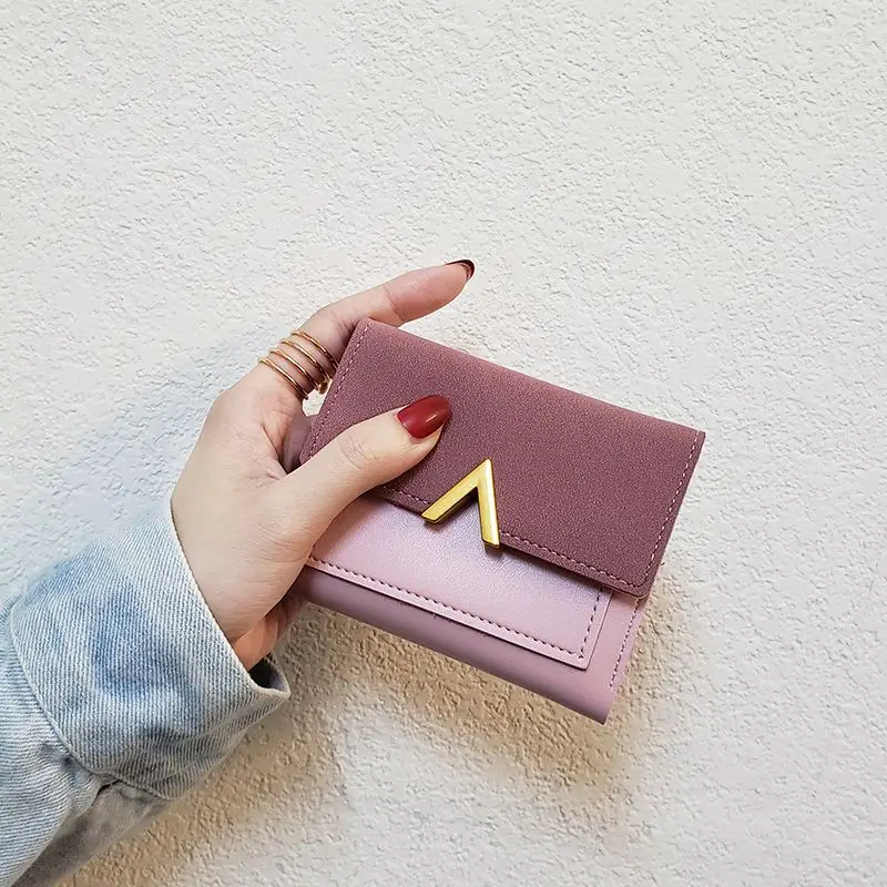 PU Women's Wallet Short Women Coin Purse Wallets Card Holder Ladies Small Wallet Female Hasp Mini Clutch Girl Money Bag 2023