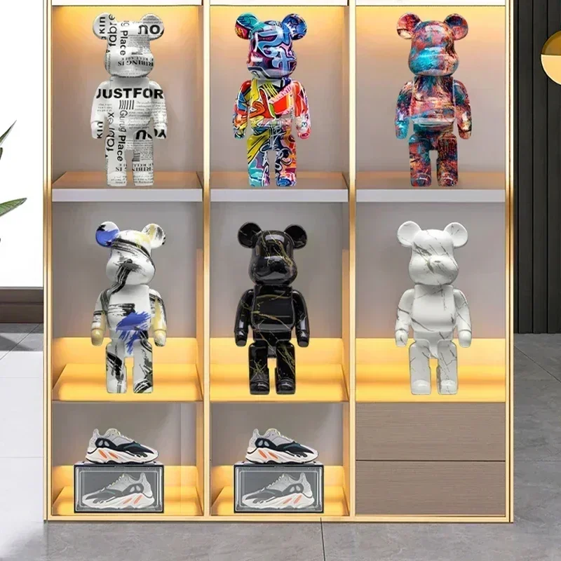 27 см граффити статуя медведя краска блок медведь декор смола настольные