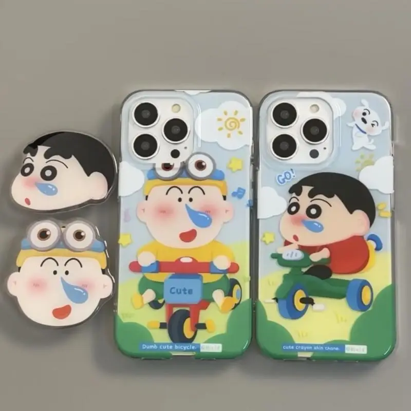 

Милый мультяшный чехол для телефона Kawaii Crayon Shinchan с аниме, подходит для Iphone 11/12/13/14Promax, полная защита от падения, чехол с кронштейном