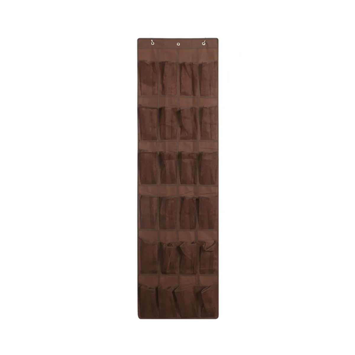 

24 Mesh Door Back Non-Woven Shoe Storage Hanging Bag, Mesh Pocket, Slipper Storage Bag Door Organizer Brown