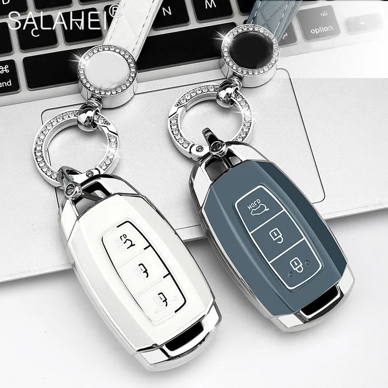 

TPU Car Key Cover Case Bag For Hyundai i20 i30 ix25 Elantra Solaris Azera Grandeur Accent Sonata Santa Fe Palisade Verna Tucson