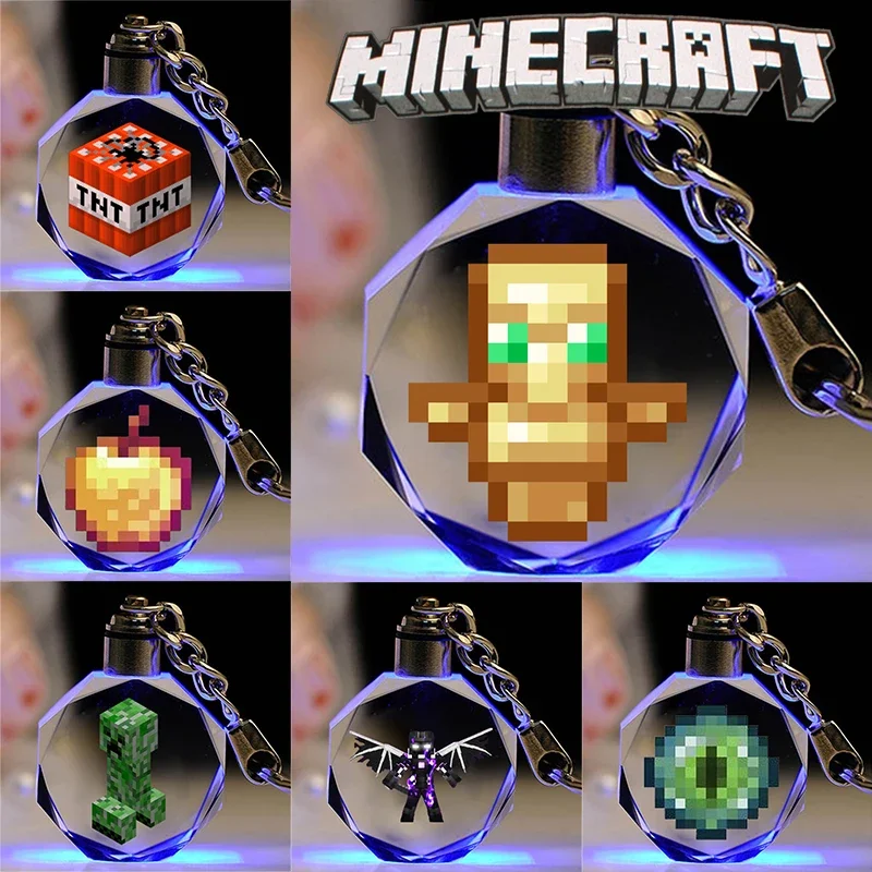 Брелок Minecraft светящийся кулон тотем под глаза алмазный меч креативный рюкзак