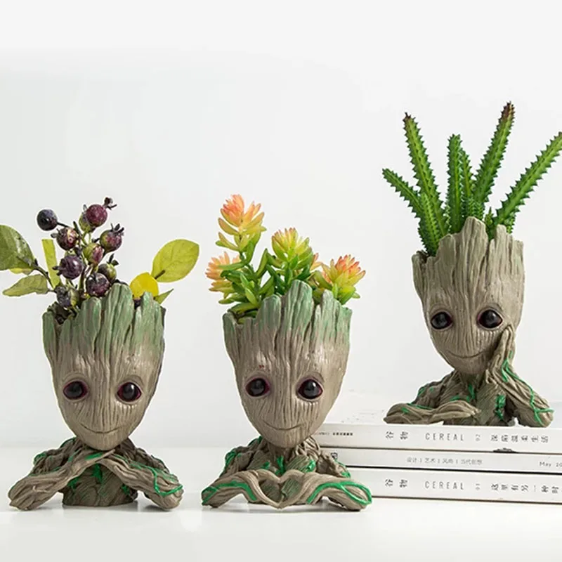 Plastic Tree Man Pots Groot Flower Planter Succulents Container Household Items Home Office Storage Stationery Organizer Present