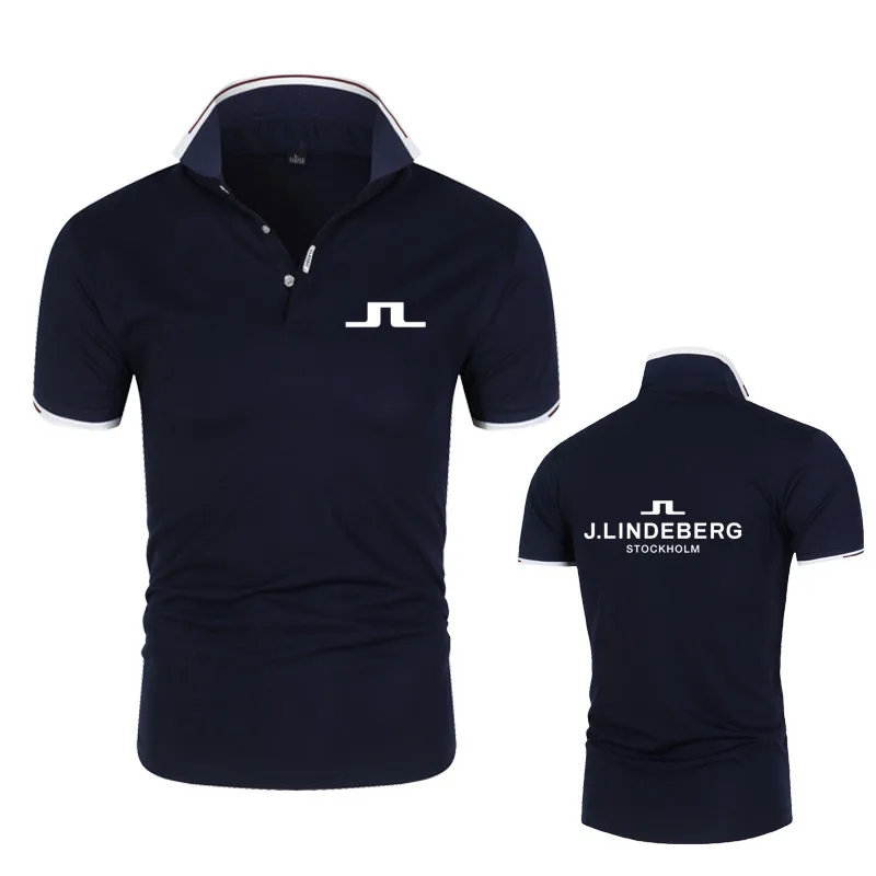 

Футболка мужская быстросохнущая, Повседневная дышащая майка для гольфа, топ с отложным воротником и коротким рукавом, спортивная одежда, Дж...