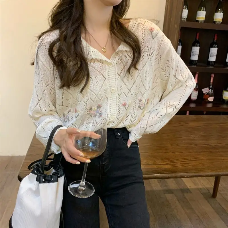 

Cardigan Women Sweaters Korean Lovely Simple Basic Chic Ladies Fall Clothes Long Sleeve All-match Vintage Fresh Knitwear
