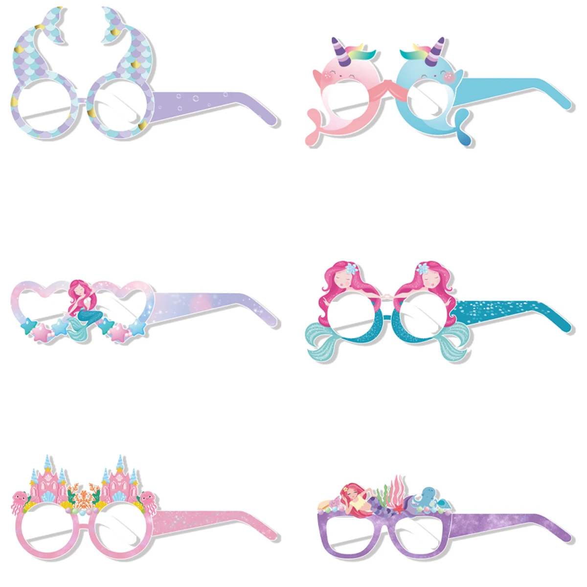 

Бумажные очки русалка 12 шт.