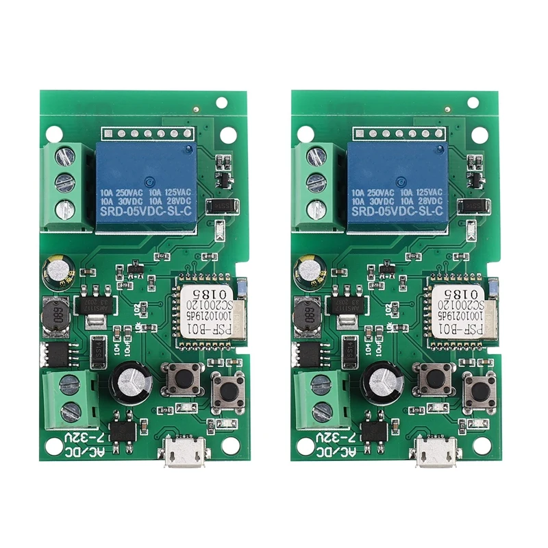 

2X Ewelink Smart Wifi Switch Relay Module Timer DC 5V/12V/24V/32V Wireless Remote Control Inching Alexa Google Home