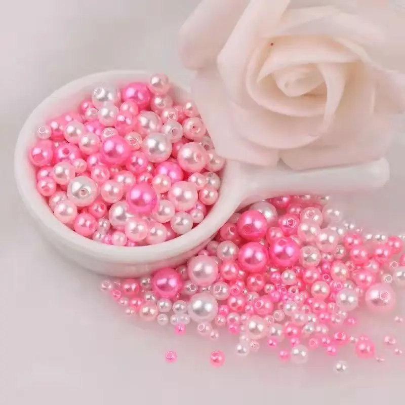 

3mm-10mm 20g Mixed Size High Quality Perforated Color ABS Imitation Pearl Jewelry Earrings Bracelet Necklace Loose Pearls