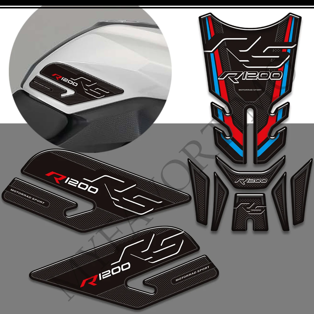 

Motorcycle For BMW R1200RS R1200 R 1200 RS Tank Grips Pad Stickers Decals Gas Fuel Oil Kit Knee Fish Bone Protector