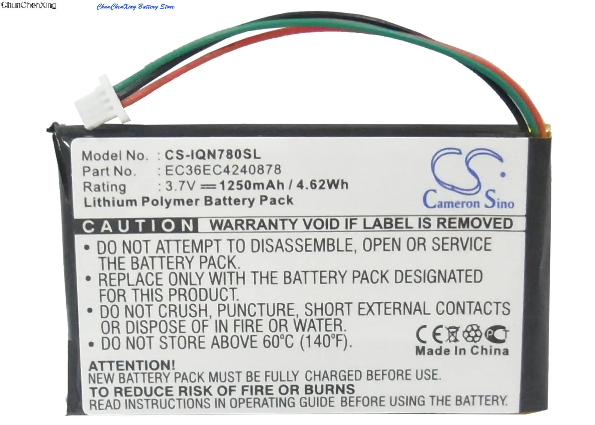 Аккумулятор Cameron Sino EC36EC4240878 1250 мАч для Garmin Nuvi 780 780T 785 785T