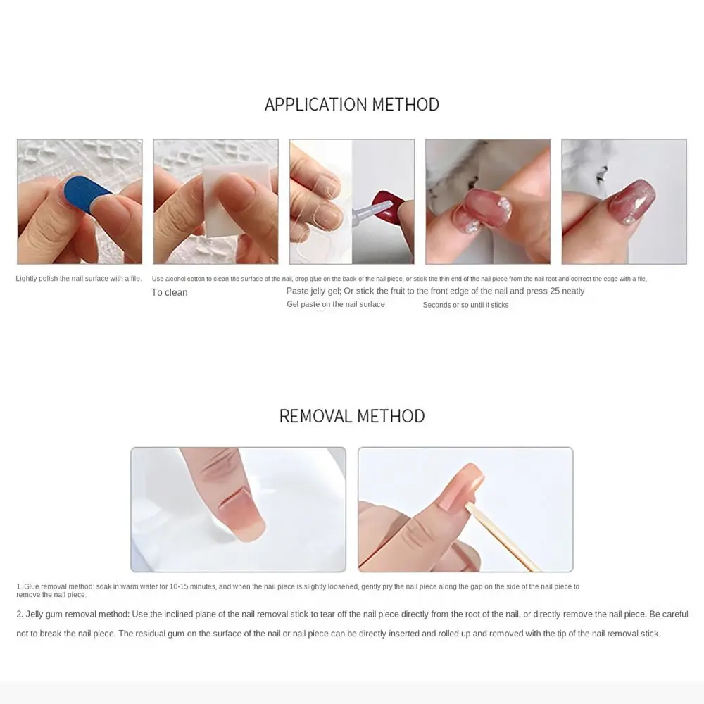 24 шт./коробка накладные ногти с эффектом размытия