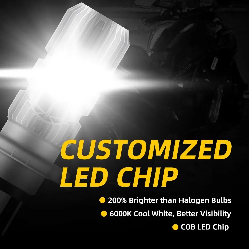 Фото Светодиодная лампа для мотоцикла H4 BA20D, 12-85В, 8xCSP LED чипов, белый свет, ближний/дальний свет, комплект для мотоциклов и автомобилей. №5