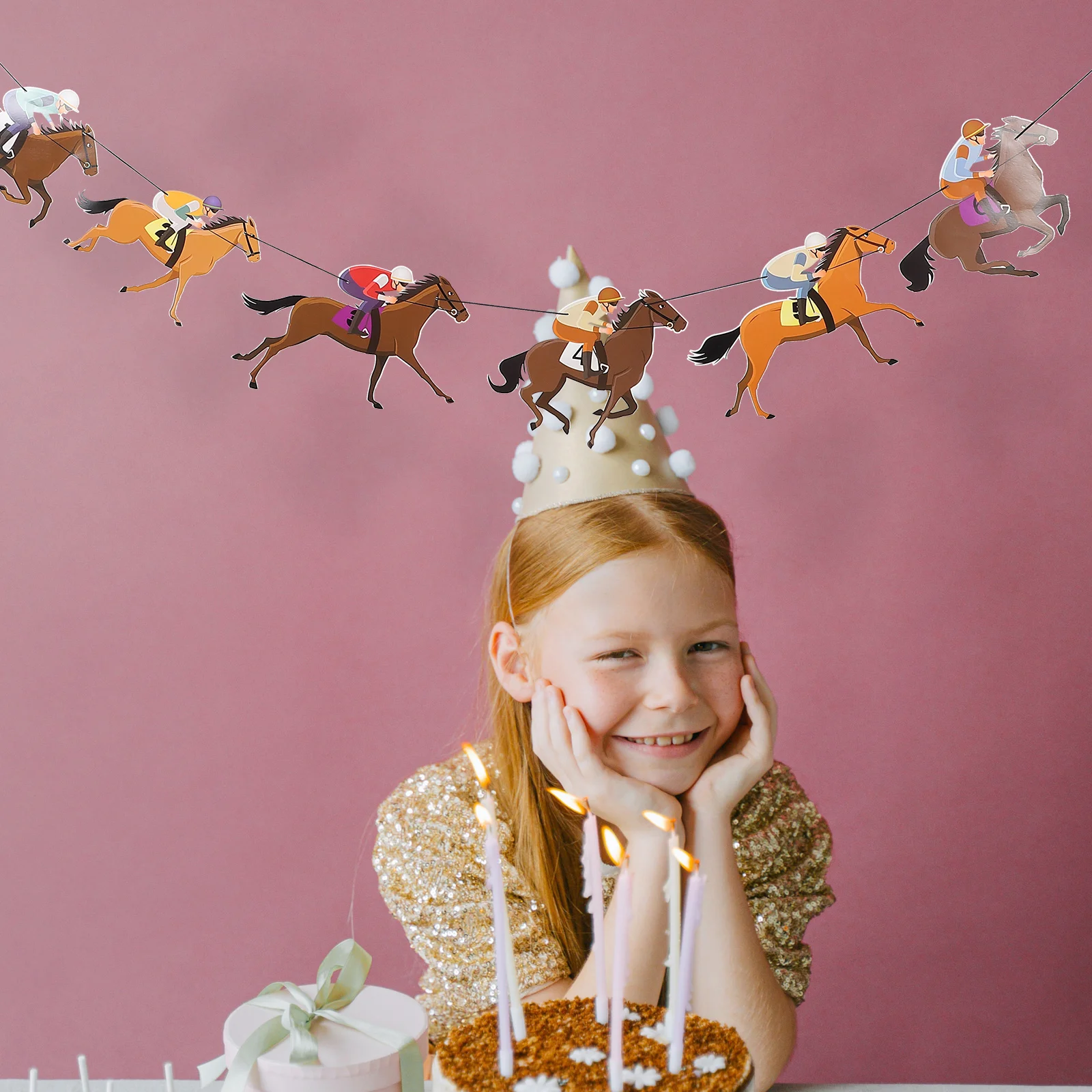 2 шт. украшения для вечеринки в стиле дерби флаг на день гонок конский баннер