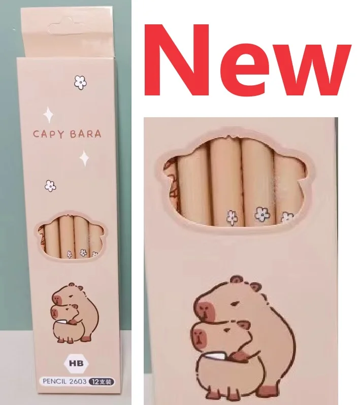 

Деревянные карандаши аниме капибара 2B HB набор из 12 штук