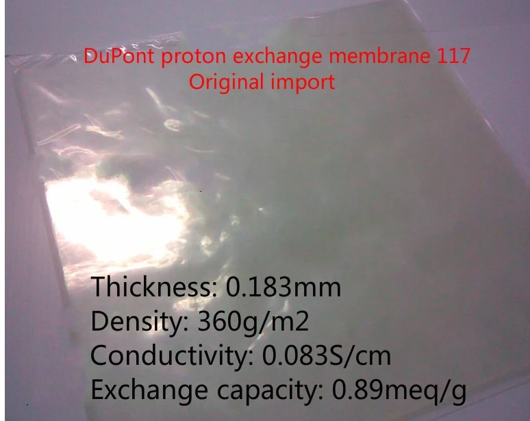 

Proton Exchange Membrane Nafion 117 Membrane perfluorinated sulfonic acid ion N117 (10x10 cm, 10x20 cm, 20x20 cm)